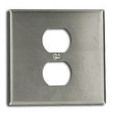 Leviton 84039-40 2-Gang Stainless Steel 1-Duplex Wallplate